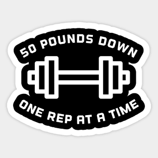 50 Pounds Down Body Transformation Weight Loss Sticker